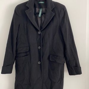 Women’s black Ralph Lauren mid length pea coat